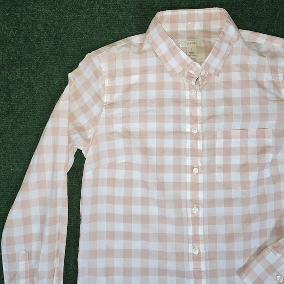 J. Crew | 100% Cotton Gingham Lightweight Button Down Womens Blouse SIZE 0 - Picture 5 of 15